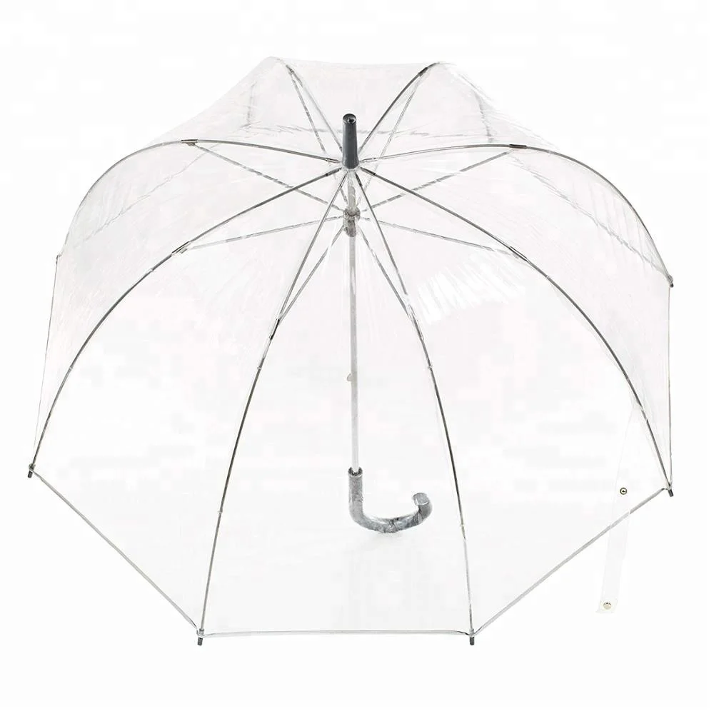 wholesale cheap pvc custom printing rain straight fashion transparent clear umbrella for wedding