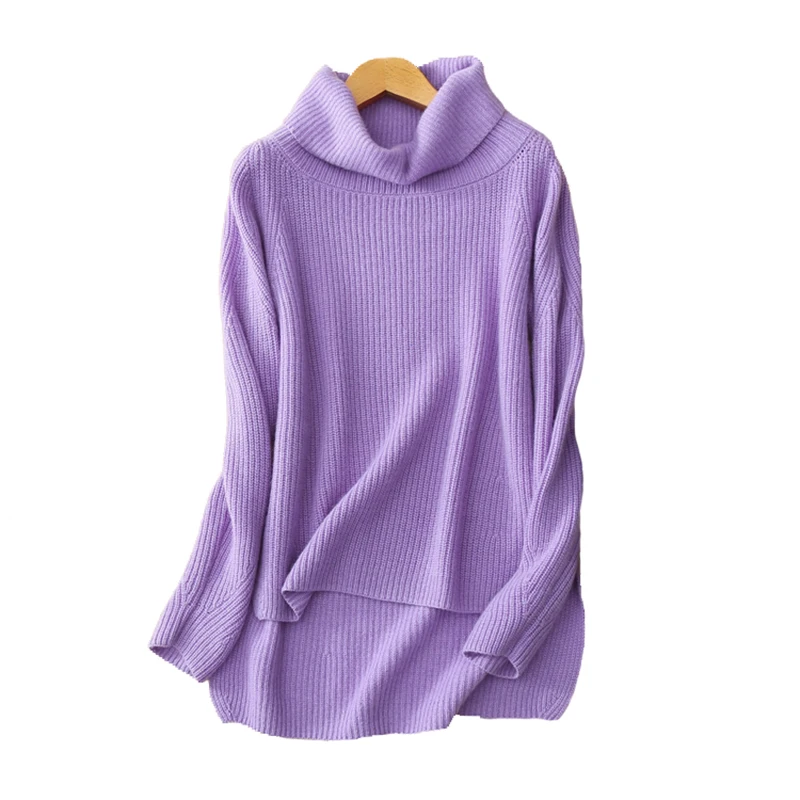 Women turtleneck sweater winter pullover women thick sweater loose solid color warm cashmere sweaters