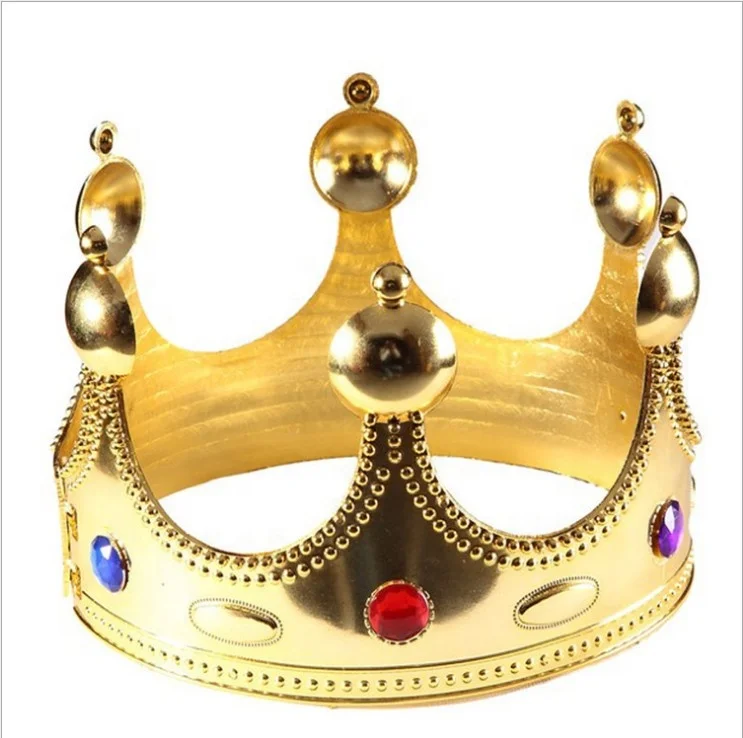 Взрослая Пластиковая Золотая корона король для вечеринки