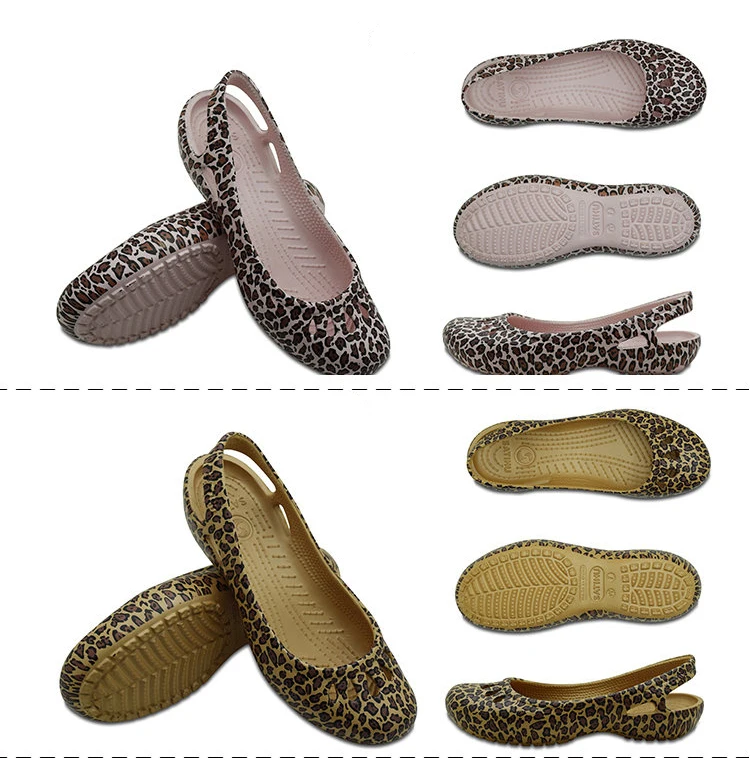 Женские сандалии CL8001 с леопардовым принтом, босоножки на Плоском Каблуке, закрытый каблук, пляжные сандалии для медсестер, clog