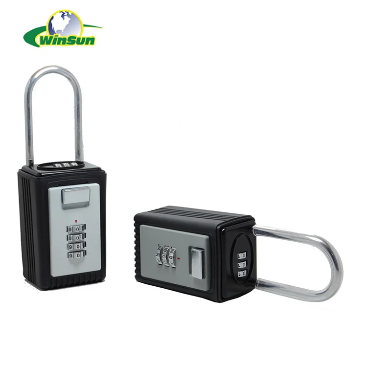 Zinc Alloy Black Grey Hanging Spare Key Storage Safe Box Security Safety Box