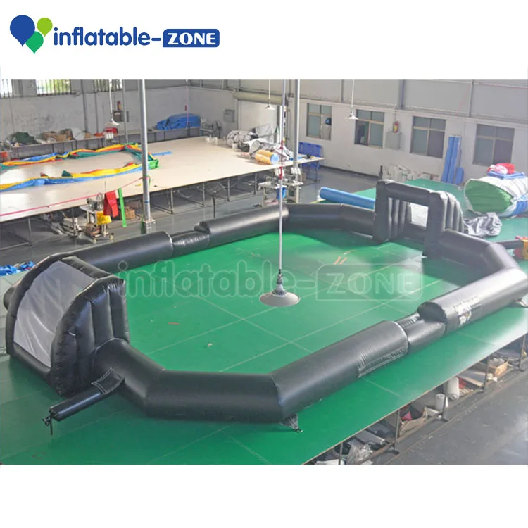 Black color Inflatable Soccer Field, indoor and outdoor inflatable Football Pitch Court