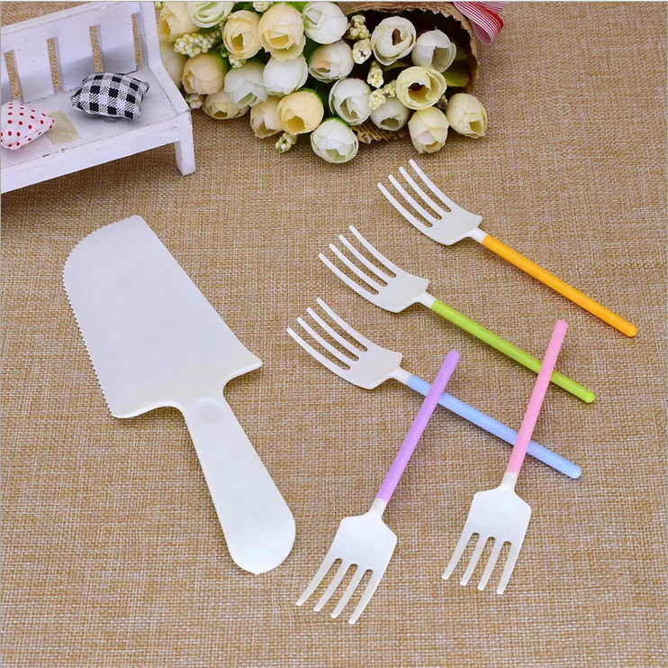 11 PCS Bag Paper  China Wholesaler Disposable Cake Tableware Set Paper Plate Forks and Knife Dinner Set