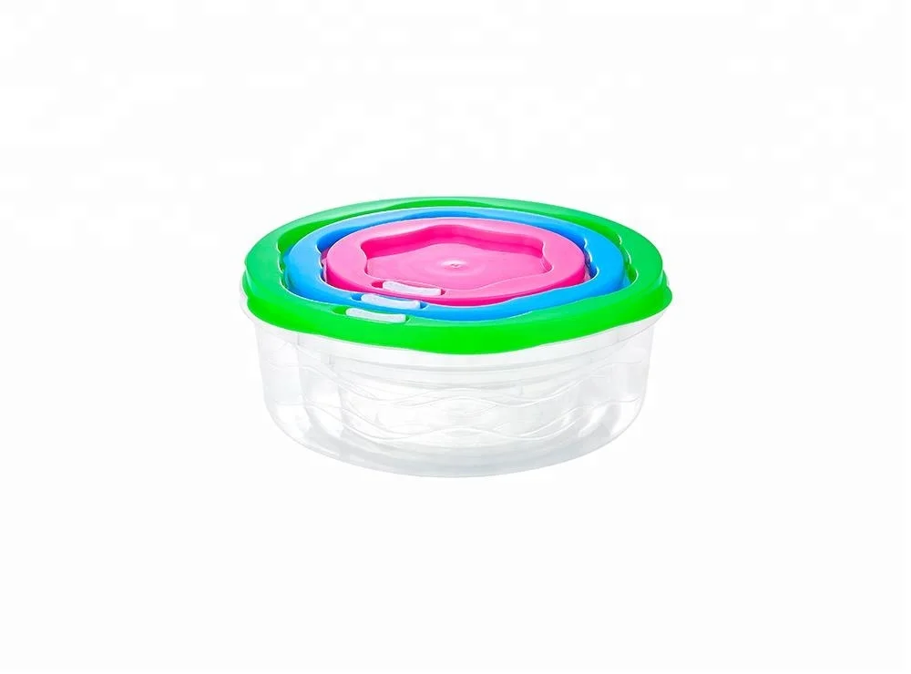 pp wholesale household 4.1L large size plastic collapsible airtight waterproof food storage container with colorful lids