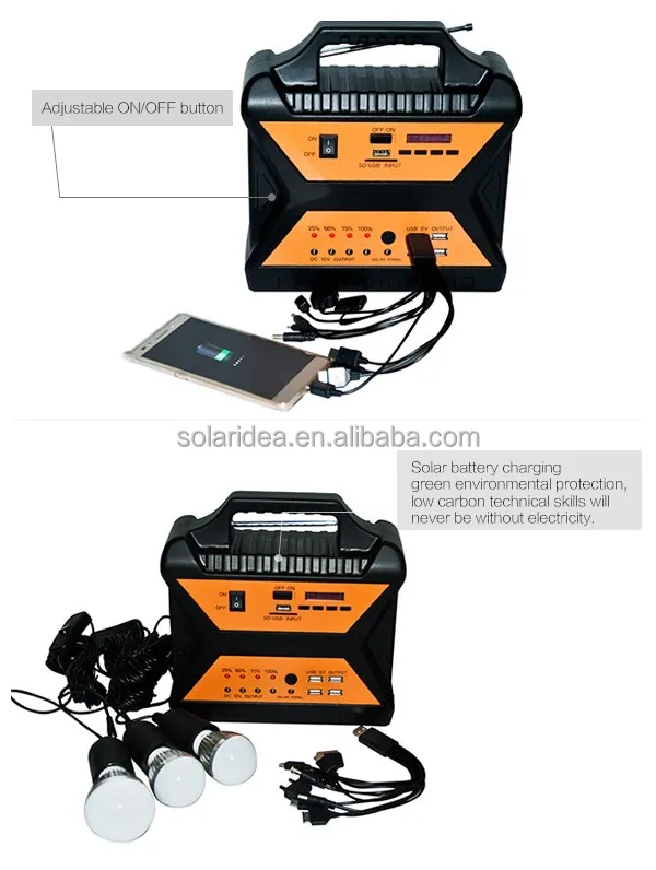 Factory direct sale home use portable all in one 10 w off-grid solar power system