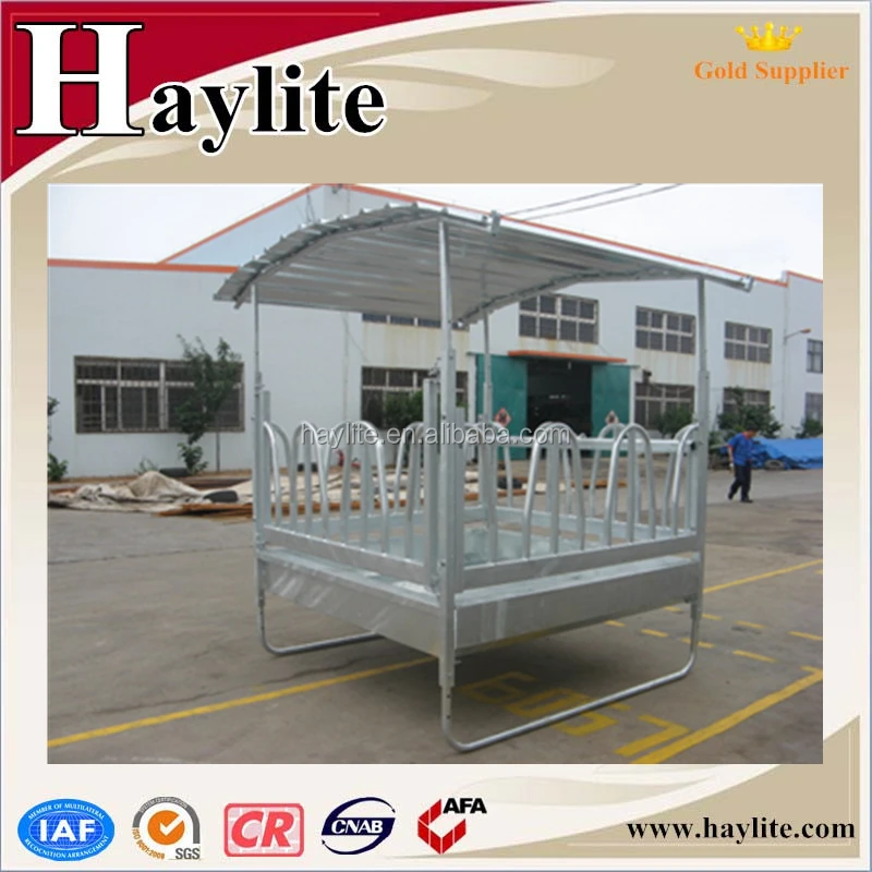Livestock hay feeder for cattle and horse,corral feeder with roof