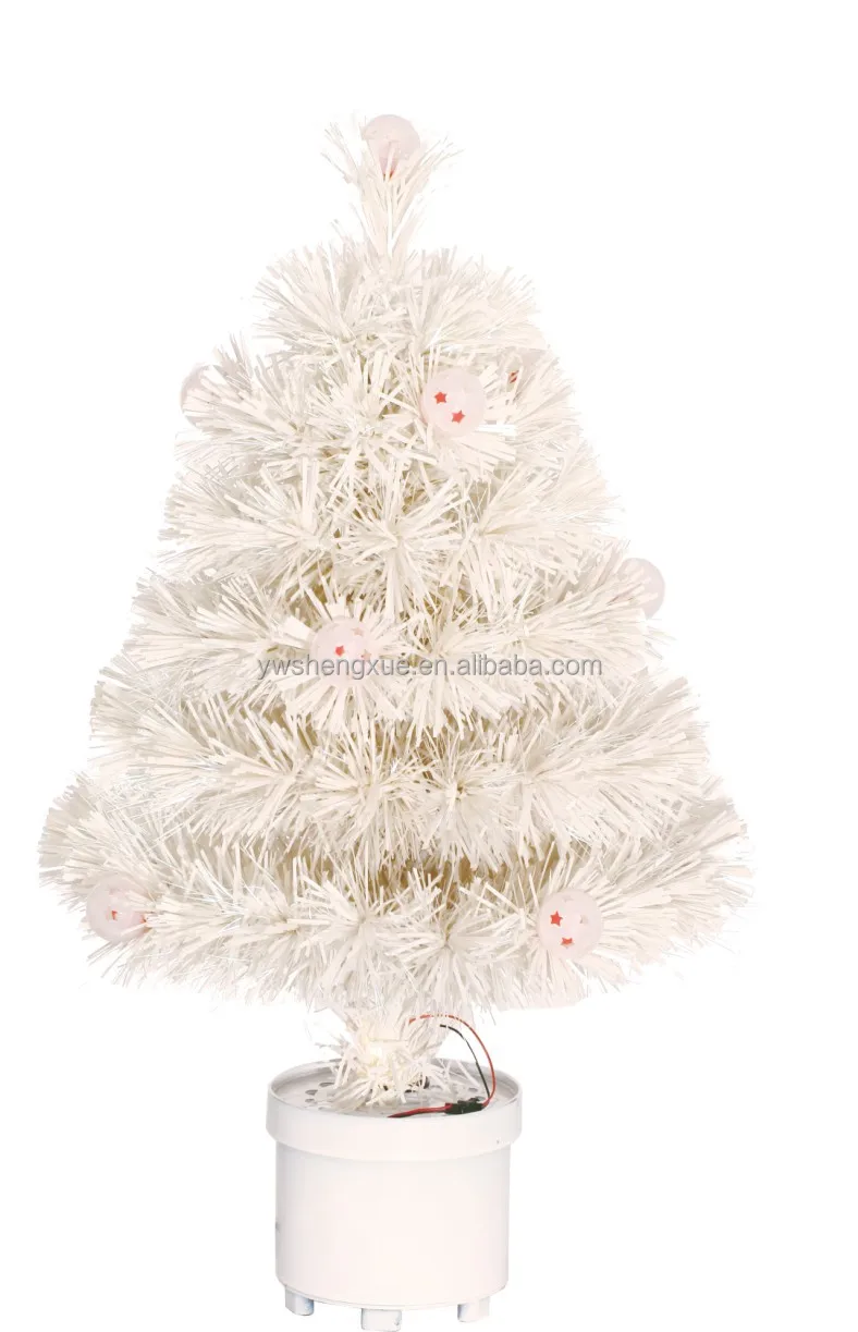 Popular Festival Ornament White Fiber optic Artifical Small Snowing Christmas Tree