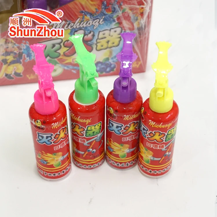 
60ml exstinguisher shape box package fruity flavor sour candy spray 