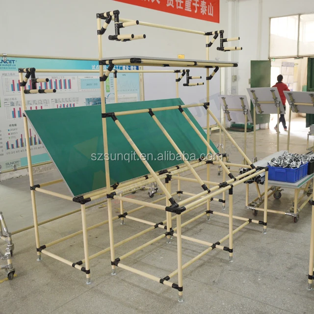 PE/ABS coated steel pipe for pipe joint system rack system workbench assemble hand trolley assemble using