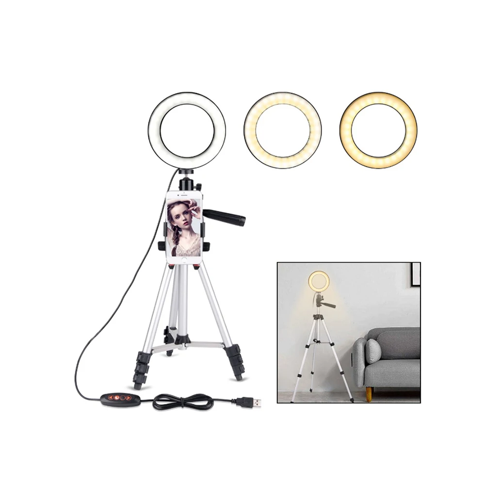 selfie ring light with tripod stand and cell phone holder