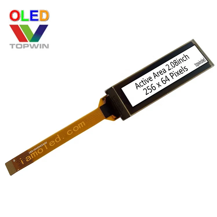 2.08' 2.08inch 2.08 inch 256x64 resolution white colour oled display panel 16 gray QG-5664GSWHG14 4-SPI 4 wire SPI Interface