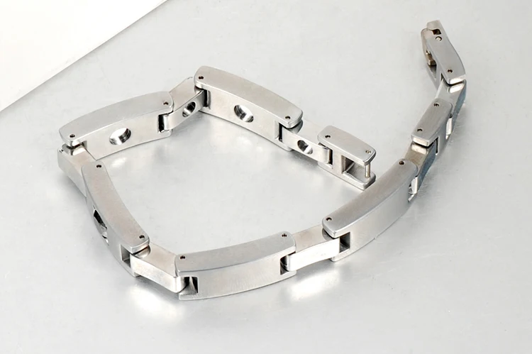 Energinox Wholesale 99.999% Pure Germanium Magnetic Anti-scratch Titanium Bracelet With Black Onyx Stone For Couples