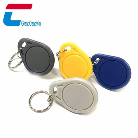 Free Sample Waterproof Plastic Grey Nfc Key Tags 13.56mhz ABS Rfid Key Fob