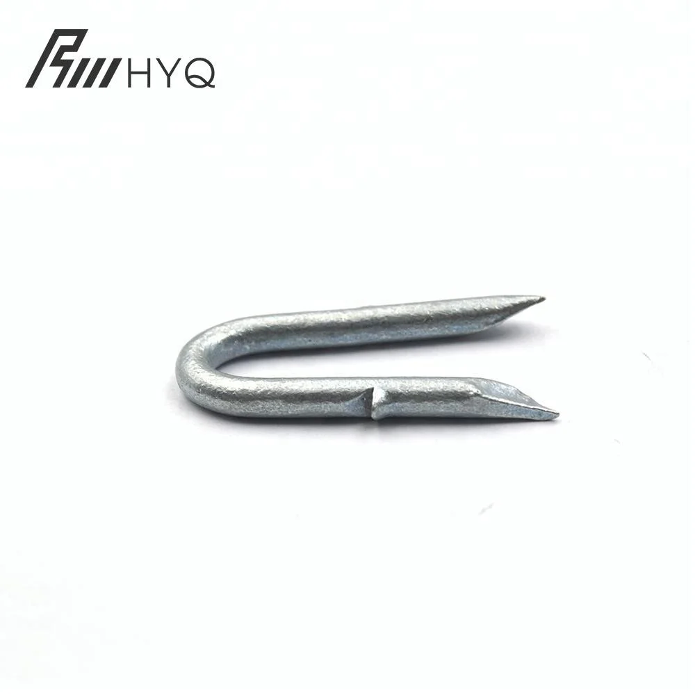 factory supply sharp point barbed fence staple u type nails