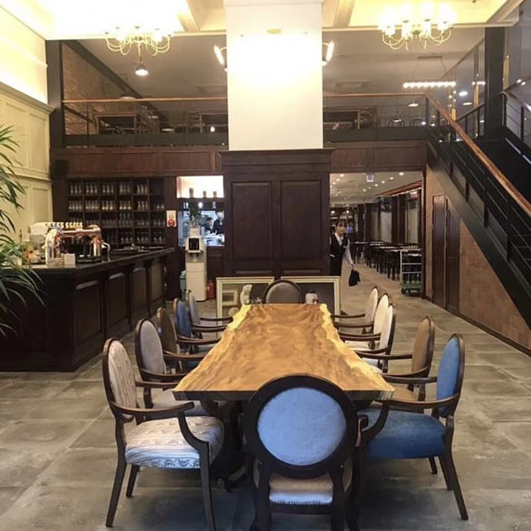 vintage style beautiful live edge walnut slab dinning room furniture solid wood dining table