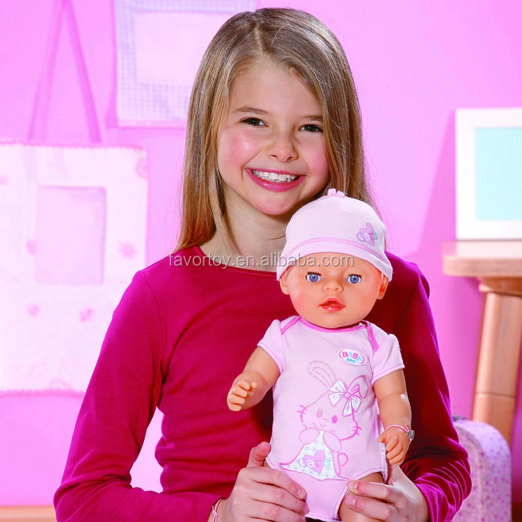 Non-toxic lifelike plastic baby doll toys with drinking milk