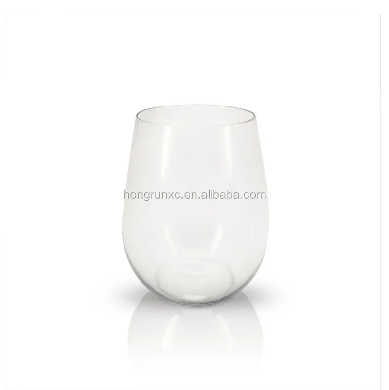 Crystal wedding unbreakable disposable plastic wine glass 16oz