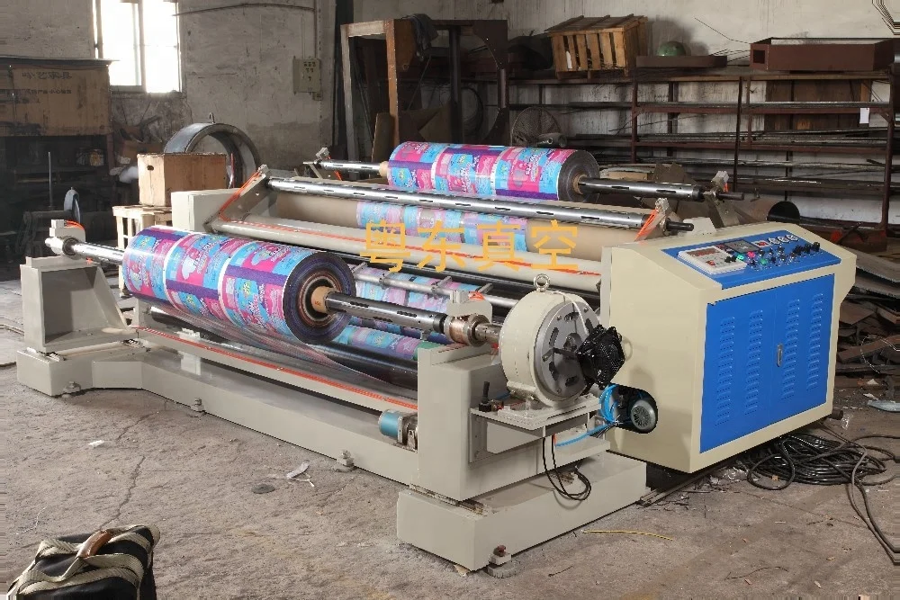 thin films slitting machine plastic film slitting and rewinding machine for VMCPP BOPP BOPET LDPE of Yuedong Metallizer Co.,Ltd