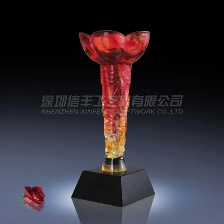 pink pink colored glaze/liuli award trophy, cups