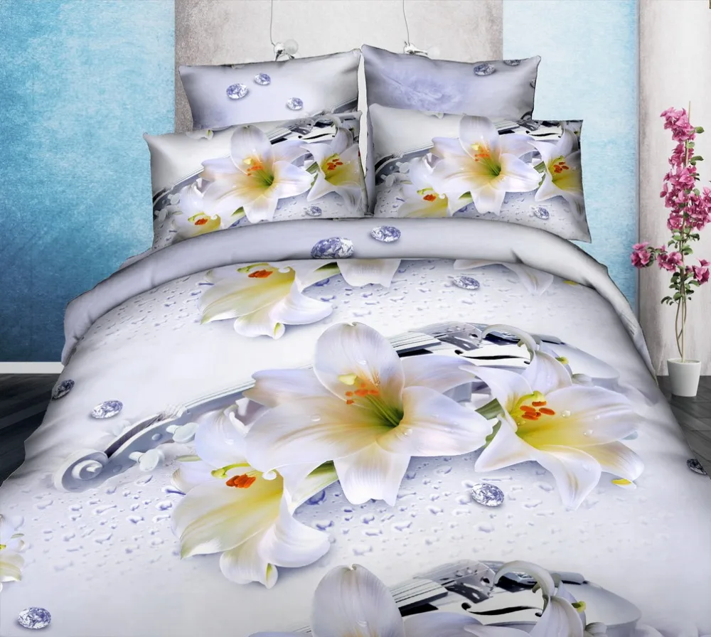Bed linen printed polyester bedding sets 3d, 3d bed linen wholesale