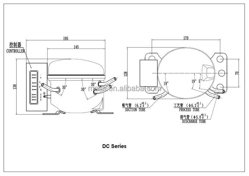 12v compressor fridge DC compressor QDZY75G R600a 56W