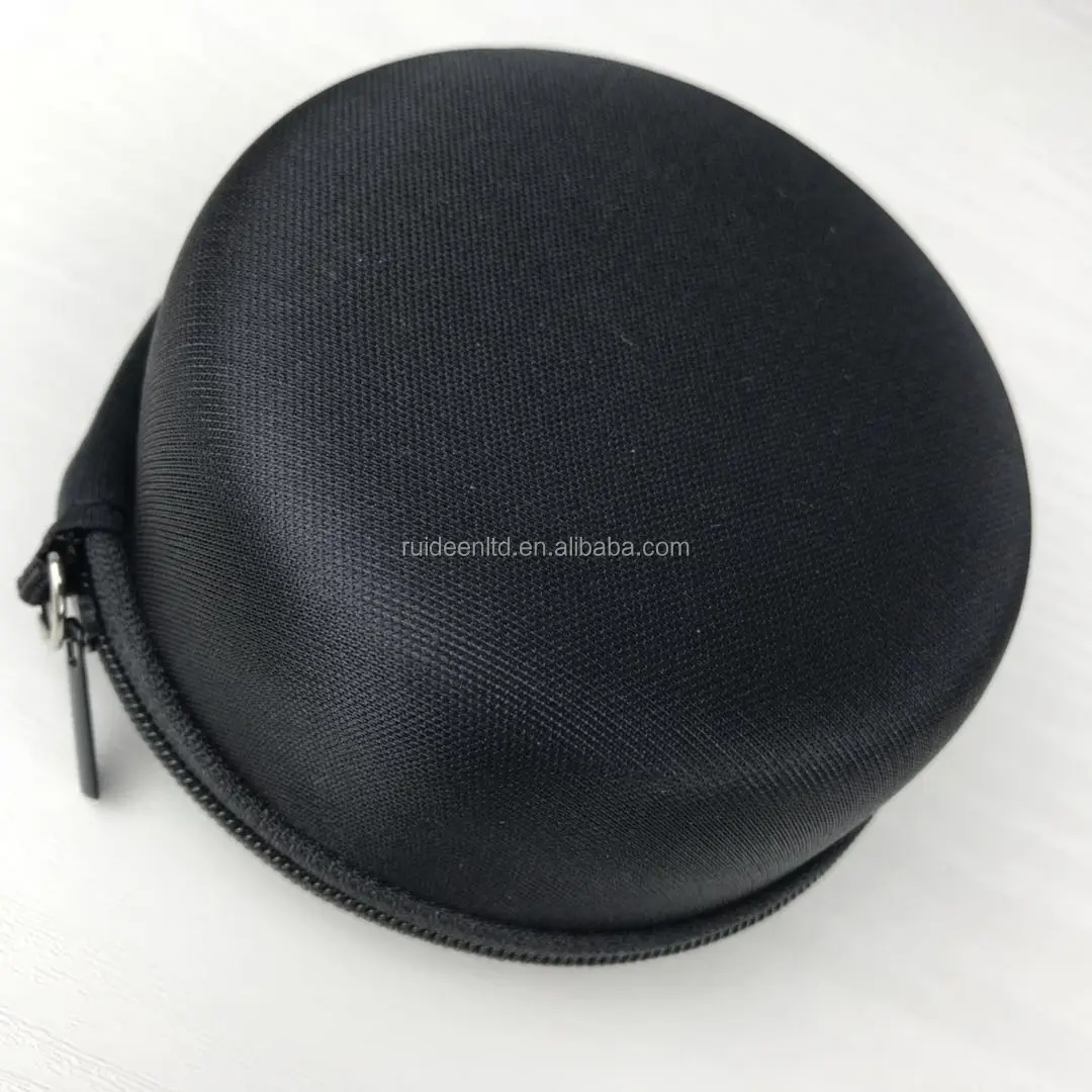 10.5CM Diameter, 5.5CM Height Black Knitted Fabric Round Hard Shell EVA Case for Speaker(LZH-14)