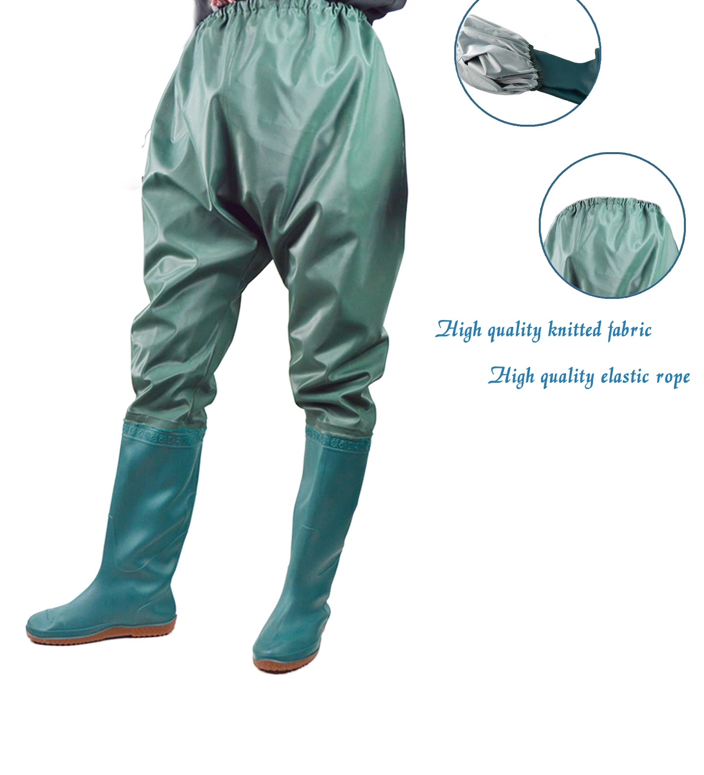 High quality PVC breathable wading belt fishing pants wholesale waterproof pants wading boots pants