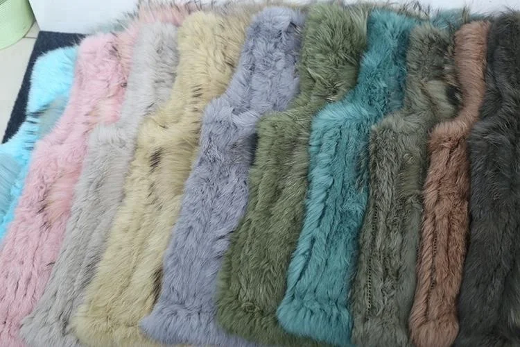 Women warm clothes knitted raccoon fur vest sleeveless jacket  raccoon fur