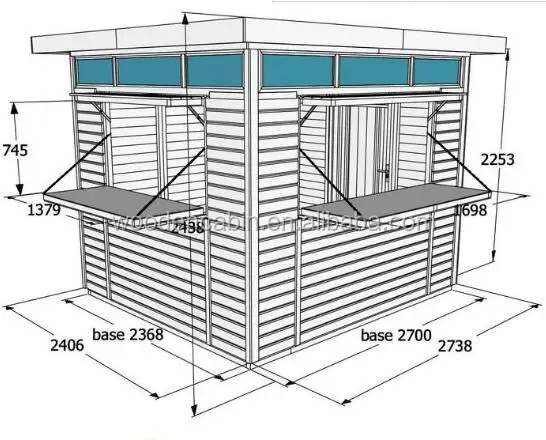 2018 popular prefabricated wooden kiosk