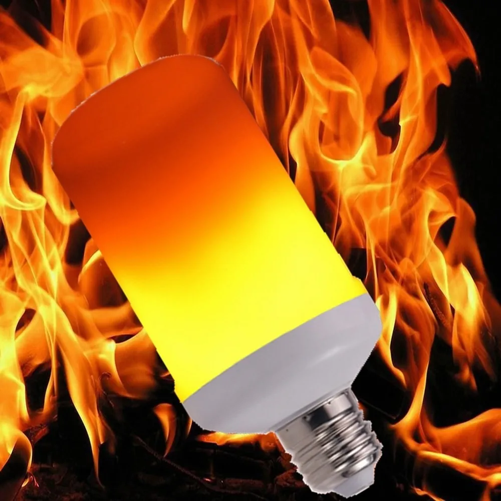
2021new arrival WISH hot selling 4 modes colorful flame effect led bulb, 4-7W with aluminum hetsink and gravity sensor 