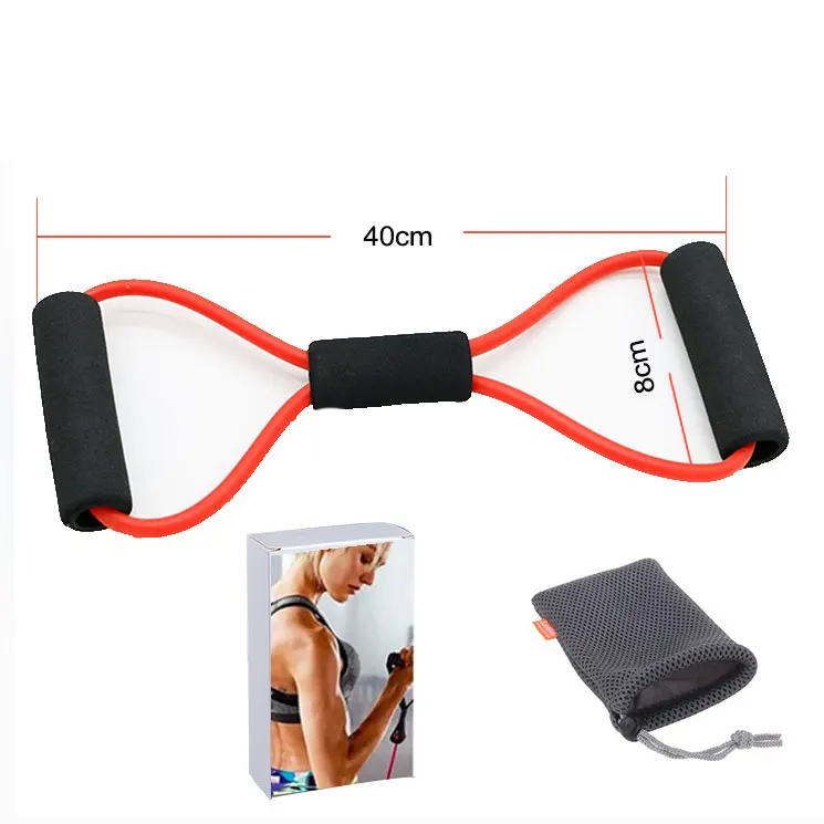 colorfully workout bands resistance bands stretch rope 8 shaped elastic tension rope chest expander for yoga pilates sport fitne