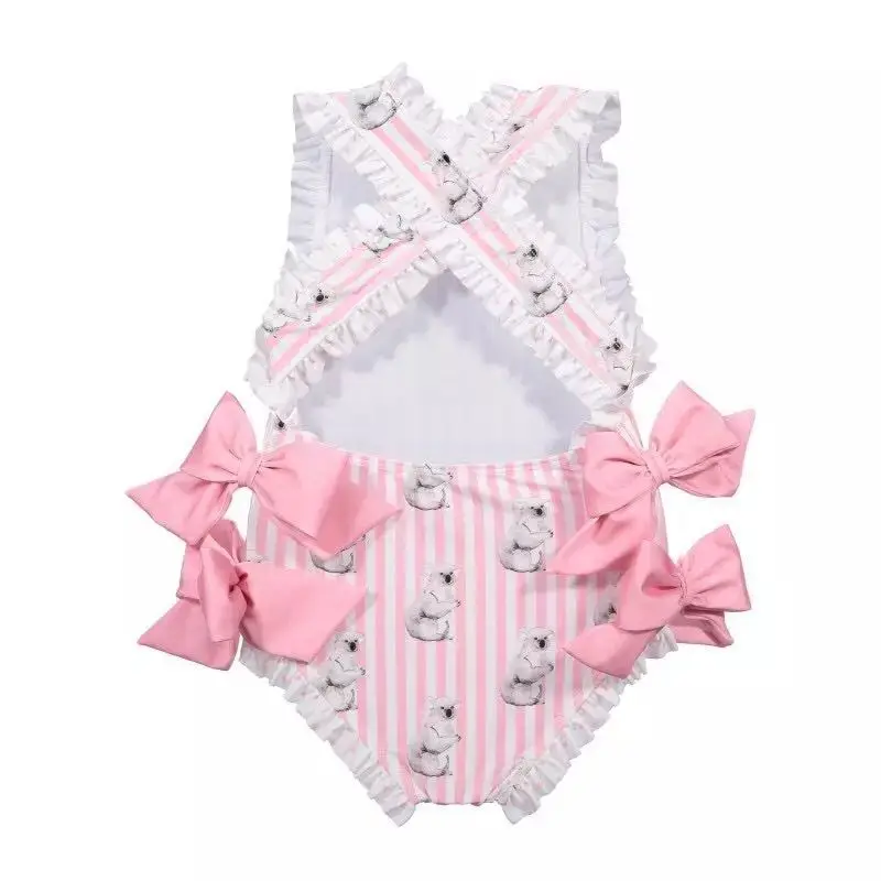 
2019 Baby Girls Beautiful Swimming Wear Suits Lovely Flamingo Ice crea Bear Print Swimsuits Brand Design Child Fashion Swimwear 
