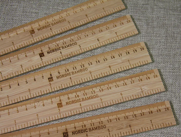 Custom wooden ruler bamboo ruler natural material Stationery laser cut