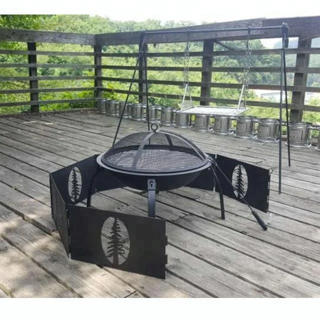 Metal Portable Tree Shape Camping Fire Pit Ring