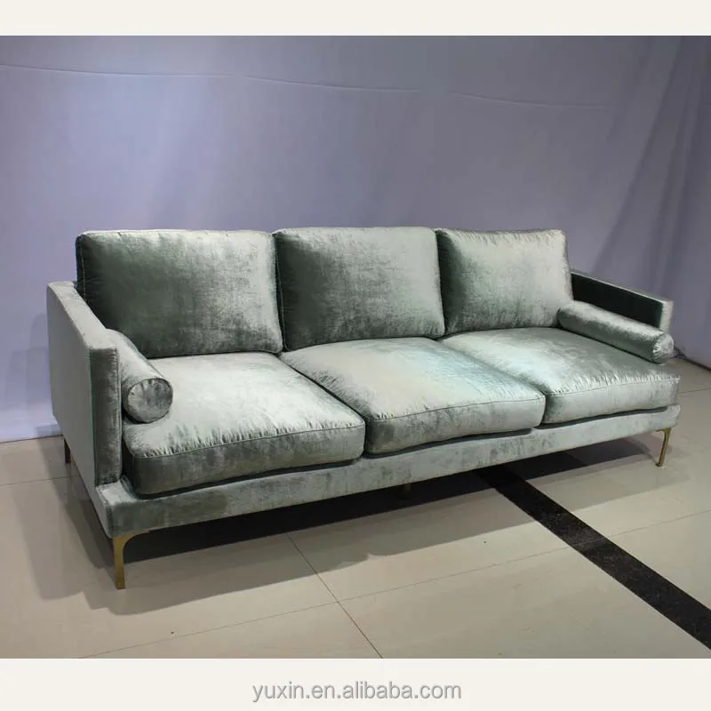 high quality feather memory foam pink colour fabric sofa set with gold feet