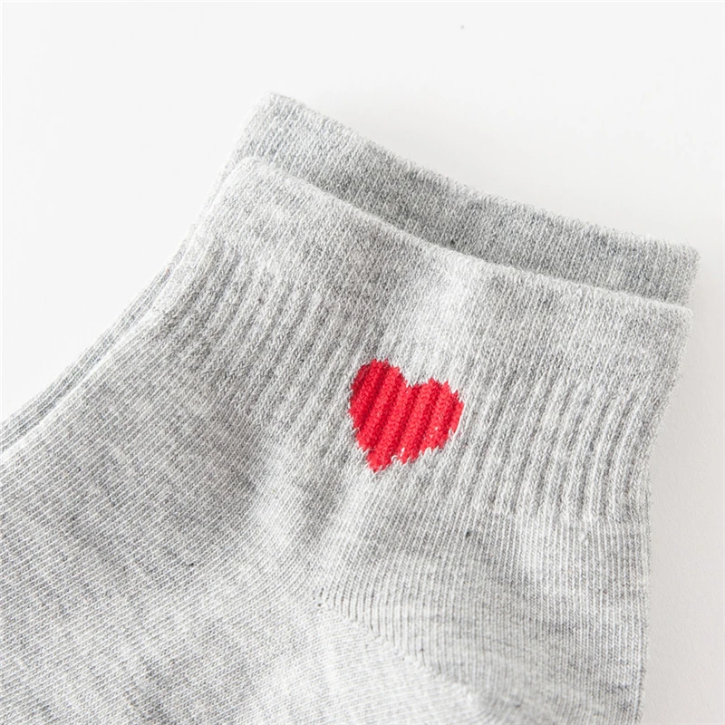 Heart Simple 100% Cotton Sweet  Boat Short  Invisible Women socks