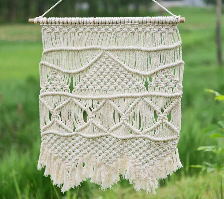 Wholesale natural 6mm twisted  macrame cotton cord 6mm  for DIY tapestry