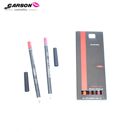 LOW MOQ Sell Fast Smoothly Lip Pen 12 Colors Matt Stereo Lip Liner Pencil Color Box Packing