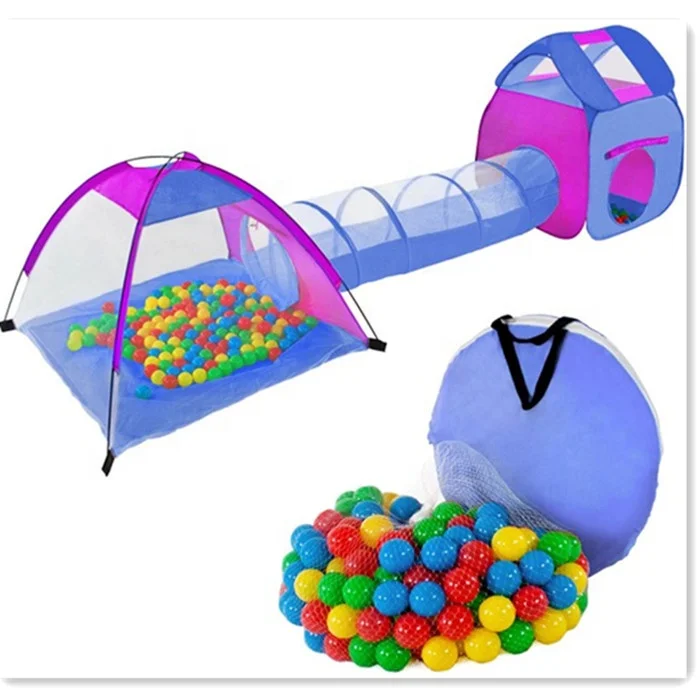 Child Toy Ocean Ball Pool Pop Up Foldable Kids Play House Baby Tent With Tunnel