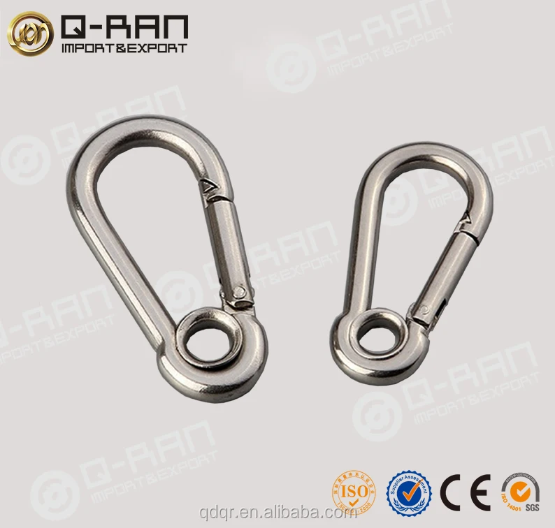 
Heavy duty zinc plated simple carabiner snap metal spring hook 