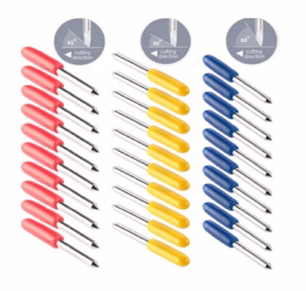 30 45 60 Degree Roland Plotter Blades milling letter Liyu Vinyl cutter (15pcs blades and 1 holder)