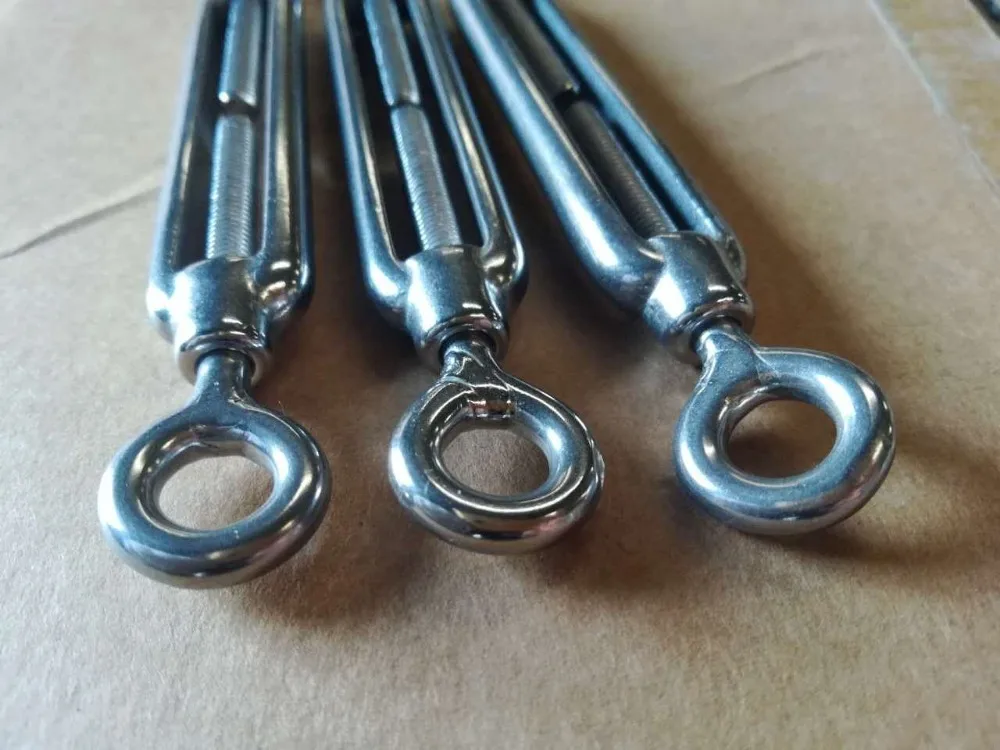 Open body stainless steel rigging hardware  wire rope turnbuckle with eye and hook