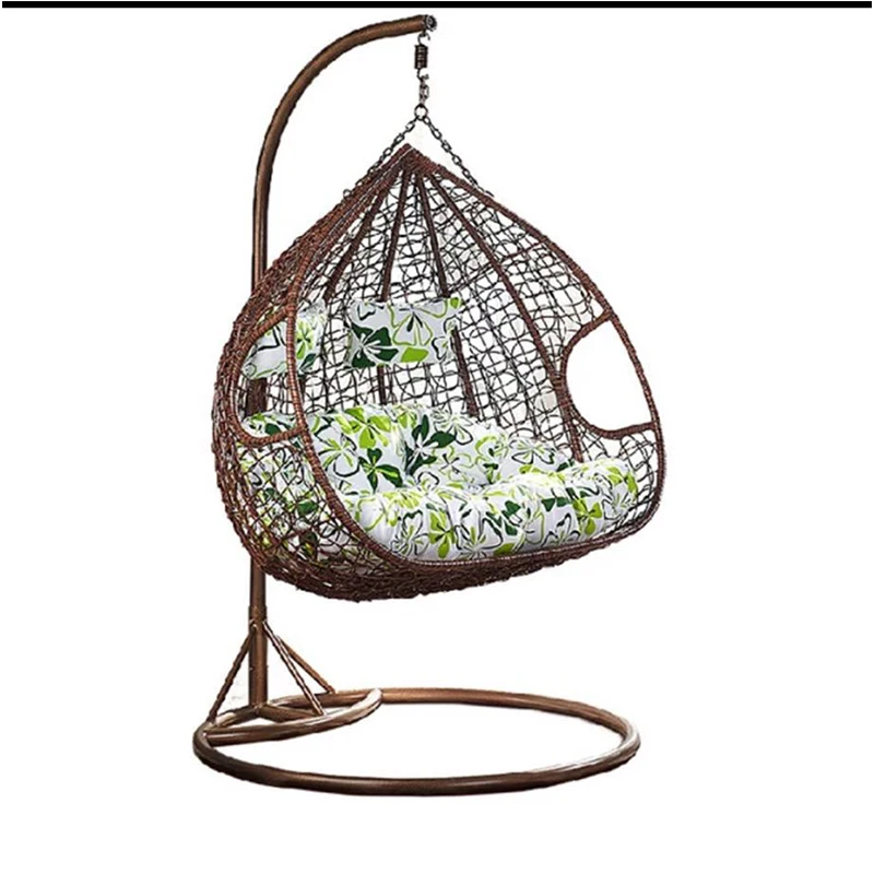 
rattan garden furniture Modern design double hanging egg chair 