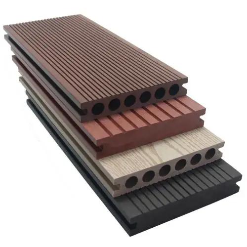 
Cheapest Timber Grain Wood Plastic Composite Flooring Hollow WPC Decking Boards 