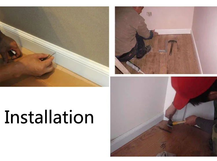 Different Types of Furniture White Wall Plastic Foam Modern Baseboard Skirting Board