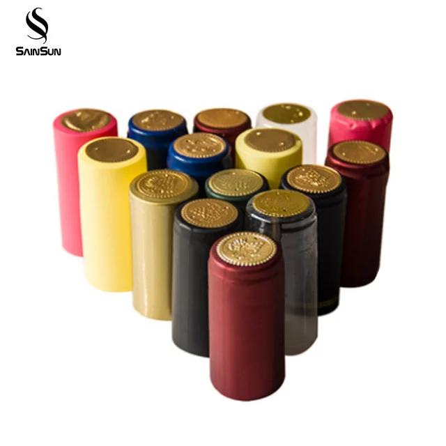 
Custom Aluminium Foil Shrinkable Pvc Heat Printed Shrink Wine Bottle Empty Plastic Capsules 