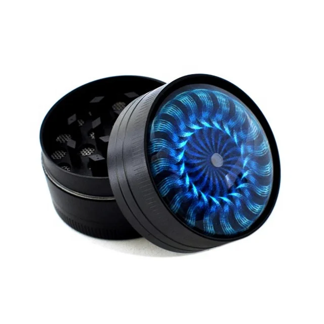 Factory wholesale 3 Part mini Herb Grinder with Crystal logo