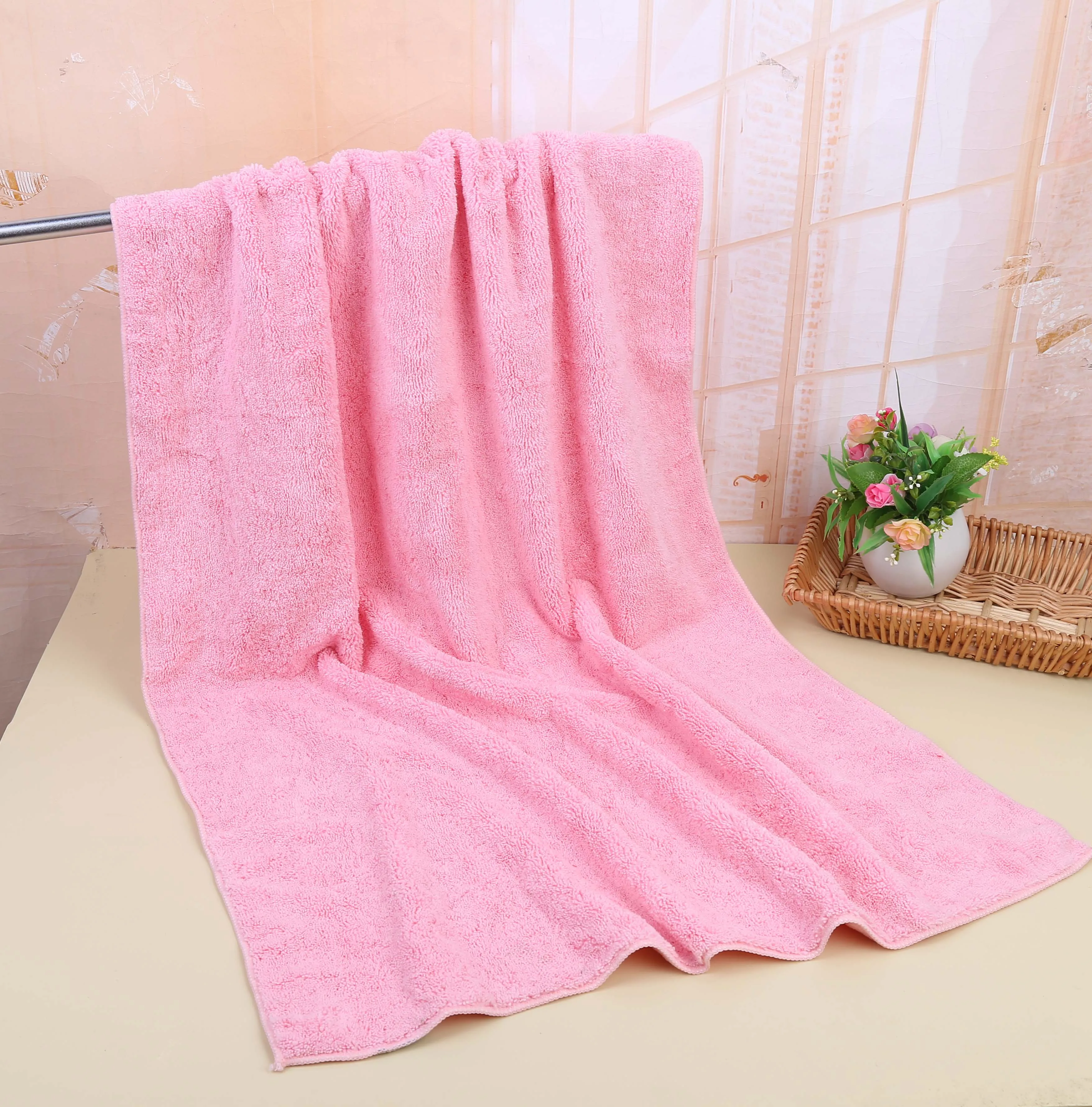 
Long Plush Absorb Large Body Wrap Drying Towel Bathroom Microfiber Bath Towel 
