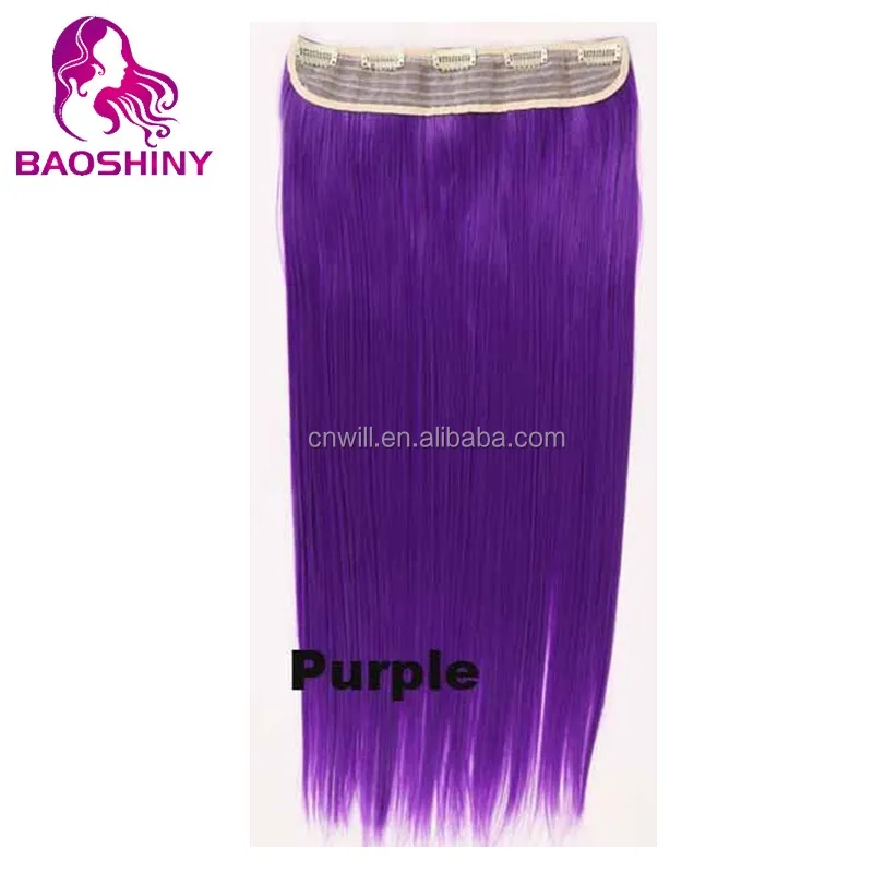 24inch Long Clip In On Hair Extensions clip in synthetic hair extensions with 5 clip