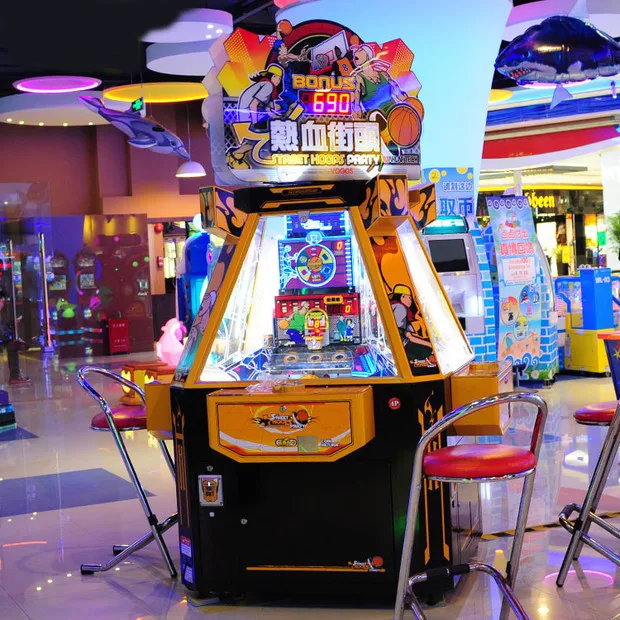 Amusement Coin Operated Arcade Street Hoops Party Coin Pusher Lottery Prize Ticket Game Machine For Game Center For Sale